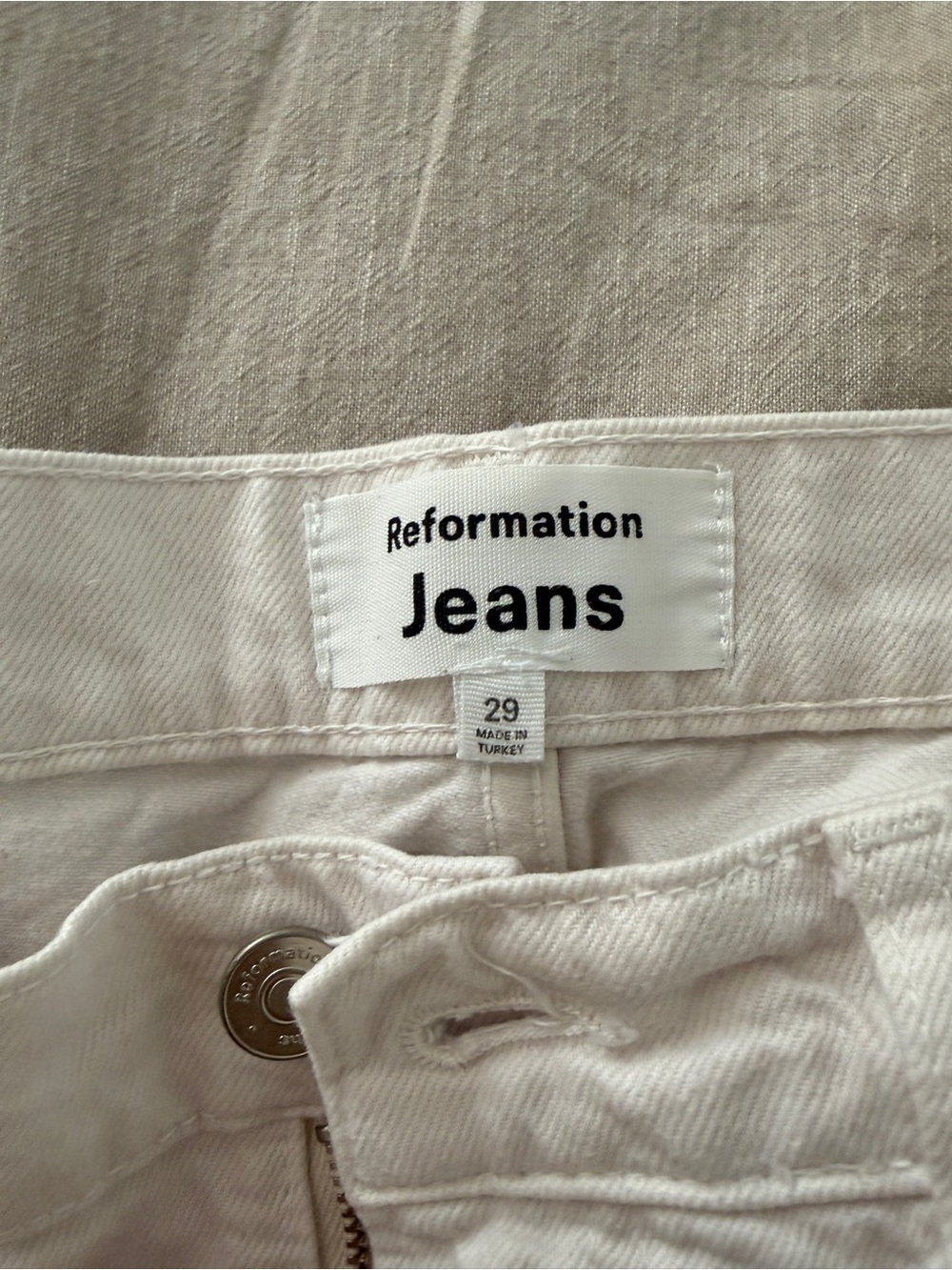 Reformation Straight Leg Jeans in Cream